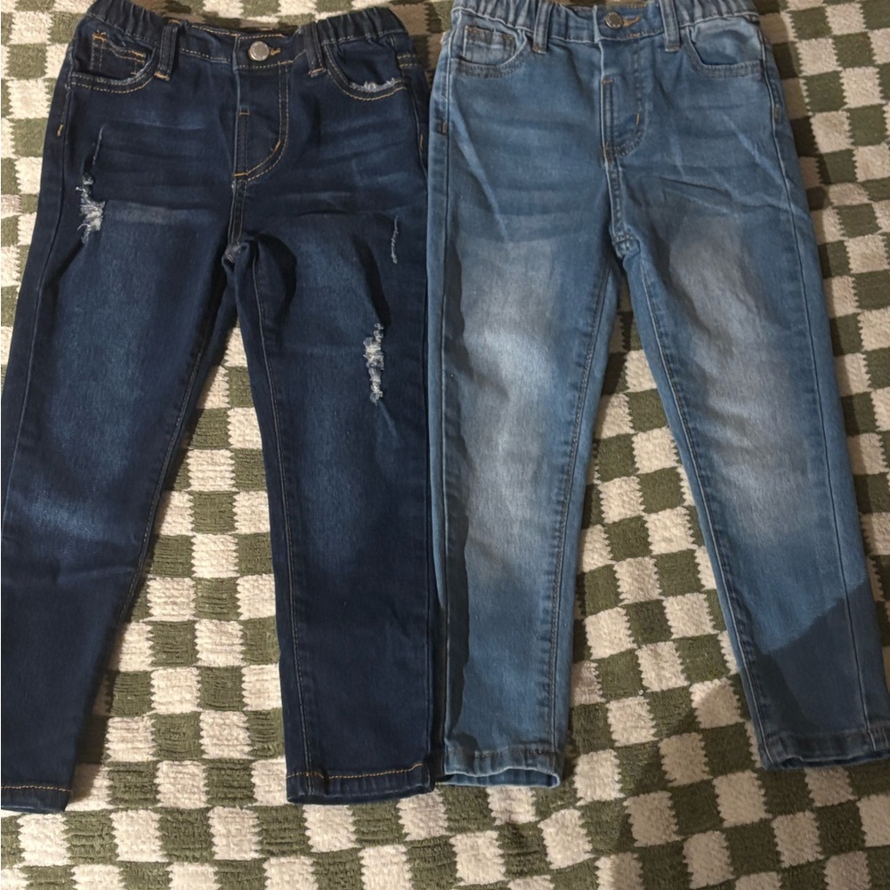 SHEIN Kids Denim Jeans - Dark Blue and Light Blue